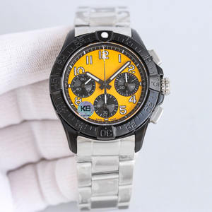 Nuevo Reloj Deportivo Amarillo con Cronógrafo de Tres Ojos, Caja de Acero Inoxidable de 41 mm, Esfera con Agujas de Alta Calidad, Diseño Multicolor, Logotipo Personalizado - Product Image 1