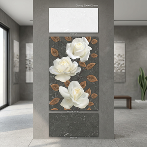 300x600mm Carreaux muraux en céramique décoratifs 12x24 Porcelaine de conception de fleurs numériques pour l'approvisionnement en gros intérieur - Product Image 3