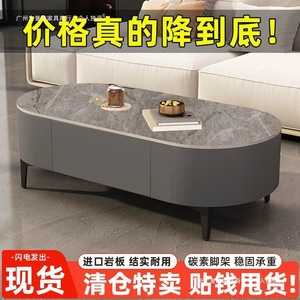 Table basse ovale moderne avec plateau en marbre gris, meuble de salon au design minimaliste, idéale pour les petits appartements - Product Image 2