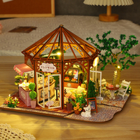 Kit de bricolage pour café de jardin et coin lecture, puzzle 3D en bois, mini maison de poupée, diorama, artisanat à assembler soi-même, cadeau pour adultes et enfants