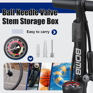 Pompe à air pour vélo BOMO 160 PSI haute pression, vente en gros, directement de l'usine, OEM personnalisé pour les magasins de vélos, VTT, vélos de route - Product Image 4