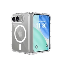 Compatible avec 18DUO Étui de téléphone pliable magnétique transparent en PC, protection intégrale anti-choc DUO