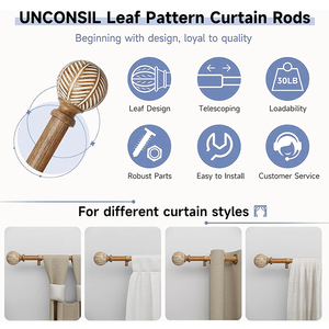Juego de Barras de Cortina Modernas de Metal, Barras y Rieles Extensibles para Cortinas, Accesorios Elegantes, Más Vendidos - Product Image 2