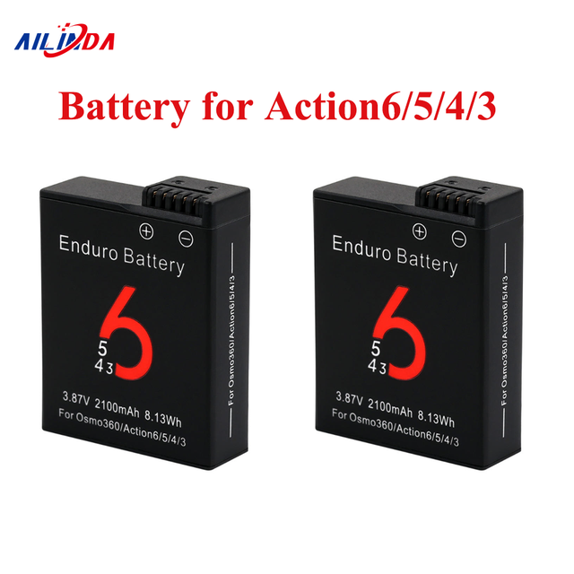 3.87V 2100mah Rechargeable Li-ion Battery for DJI Osmo Action3/4/5/6 Camera Sports Camera Action6/5/4/3 Charging Box