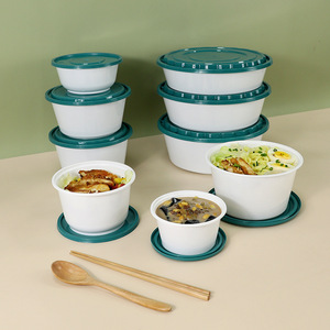 Lunch Boxes Plastic Round Microwave Safe With Lids For Food Storage And Heating - Product Image 1