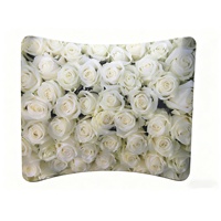 Cadre en alliage d'aluminium personnalisé taie d'oreiller toile de fond tissu de tension imprimé toile de fond bannière stands toile de fond tissu de tension