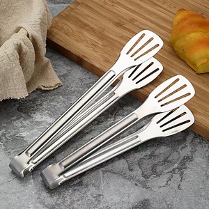 Pinzas para alimentos de acero inoxidable, paquete de 4, resistentes, aptas para horno, para cocina, barbacoa, carne, pan - Product Image 2