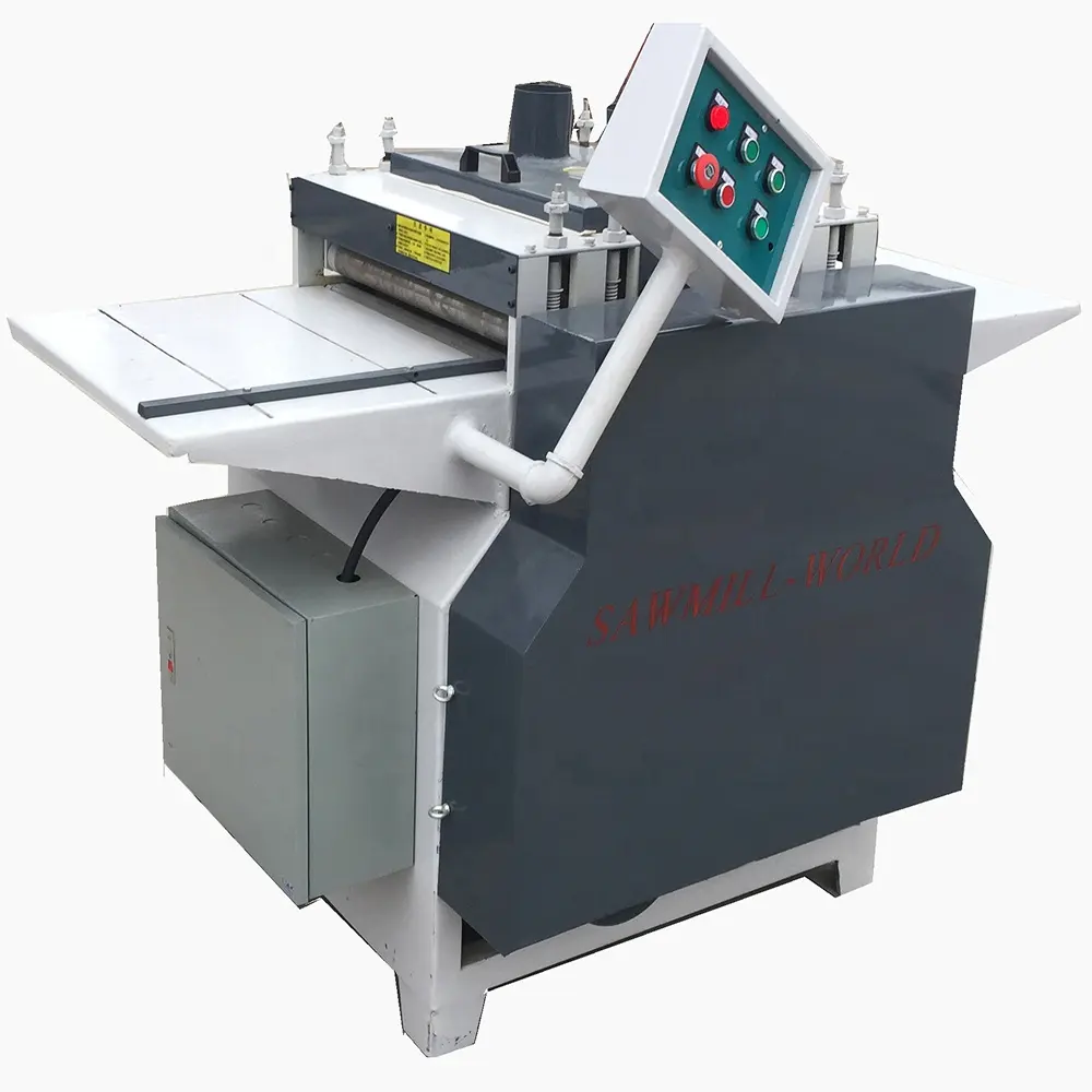 Single Spindle Multiple Ripsaw with Pneumatic Roller for Sawing Thin Plank into Slats