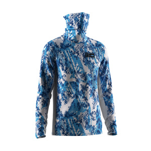 Chemise de kayak de pêche ventilée pour homme avec protection UV, couvre-visage souple, côtés en maille, coutures renforcées légères pour pêcheur et motard - Product Image 3