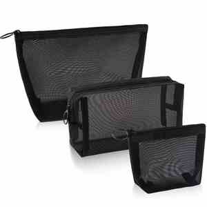 Juego de 3 Bolsas de Maquillaje de Malla con Cierre, Bolsa de Aseo de Viaje para Organizar Maquillaje - Product Image 4