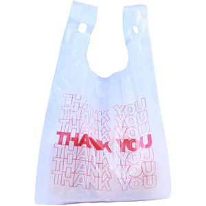Venta al por mayor transparente gracias camiseta bolsa de plástico bolsa de compras para el embalaje - Product Image 1