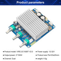 Carte d'amplification VIRE 2*150W Classe D TPA3221 pour Subwoofer, Son Home Cinéma, Audio Stéréo, Égaliseur, Amplificateur AUX