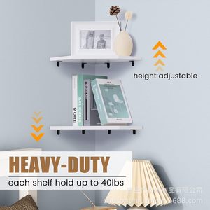 Étagère d'angle blanche en forme de polygone, à fixer au mur, organisateur de rangement durable pour la cuisine et la maison - Product Image 5