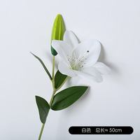 Fleur artificielle en soie, lys à 1 tête, blanc, rose, orange, style européen, pour décoration de mariage, maison, fête, vente en gros