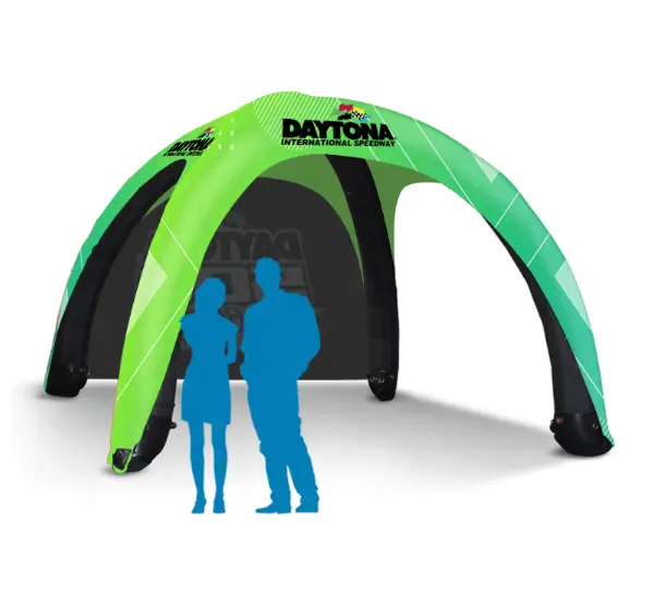 Pasar disesuaikan cetak acara olahraga 5x5 M tenda tiup luar ruangan iklan Gazebo kanopi sistem segel udara lengkungan