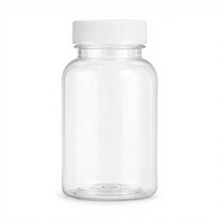 Conteneur cylindrique transparent de qualité alimentaire avec bouchon à vis, emballage en plastique, flacon à pilules pour capsules, comprimés, compléments alimentaires