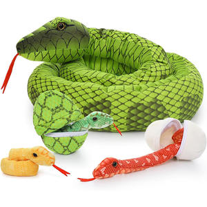 <span class=keywords><strong>Serpiente</strong></span> de Peluche Gigante Realista con Piel Verde Estampada, Mamá <span class=keywords><strong>Serpiente</strong></span> con Crías, Regalo de Peluche para Niños, Juguete de <span class=keywords><strong>Boa</strong></span> Constrictora Verde - Product Image 1