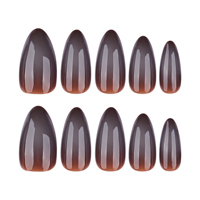 24 pièces 4192 Ongles pressés courts en forme d'amande en PMMA acrylique importés de Corée, faux ongles, personnalisation et dropshipping
