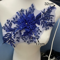 Bordure en dentelle française luxueuse en polyester/nylon avec sequins, strass et perles pour la décoration de robes de mariée