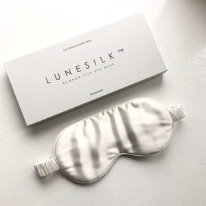 Masque pour les yeux en soie de bambou Tencel Lyocell naturel personnalisé en gros blanc avec boîte-cadeau pour le sommeil et la santé des yeux - Product Image 1