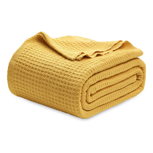 Léger et écologique en coton polaire gaufré, motif imprimé uni, jeté personnalisable, doux et respirant en toutes saisons - Product Image 5