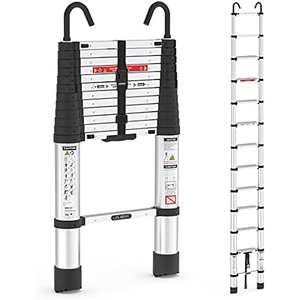 Échelle de grenier pliante rétractable légère en aluminium à simple face avec crochets, conception télescopique pour usage domestique et hospitalier - Product Image 4