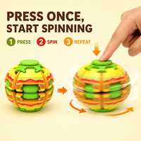Nouveau jouet anti-stress rotatif en forme de hamburger 2026, jouet sensoriel portatif pour soulager le stress, idéal pour les cadeaux de fête pour enfants