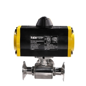 COVNA Válvula de bola sanitaria de 3 vías neumática DN40 con puerto en L, accionamiento neumático, SS316, con Tri-Clamp, de acción simple, para pedidos urgentes - Product Image 3