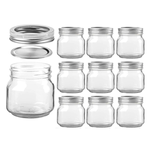 Mason Jar Hot Selling Rustic Kitchen Food Storage Mason Jar Wide Mouth Glass Bottles Wholesaler