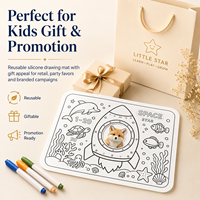 Tapis de dessin en silicone promotionnel imprimé avec logo pour cadeaux de fête