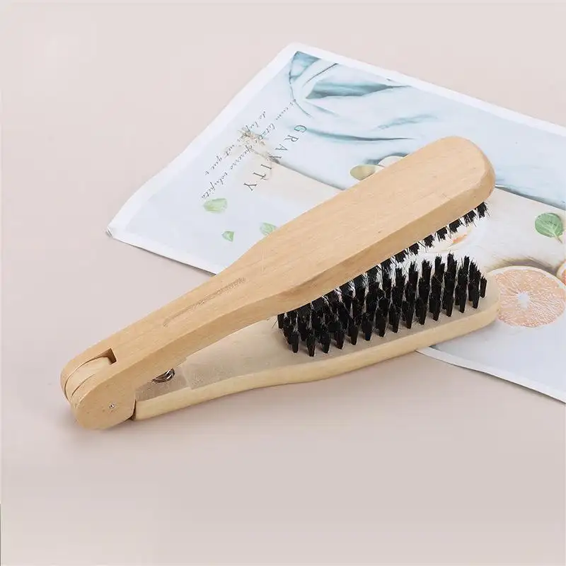 Nouvelle arrivée peigne en bois naturel en forme de V lissage brosse à cheveux antistatique peigne à double brosse