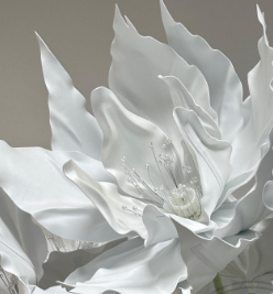 <span class=keywords><strong>Bouquet</strong></span> de fleurs artificielles géantes en mousse blanche argentée, pavot et lys, pour la décoration de mariage et de Noël - Product Image 4