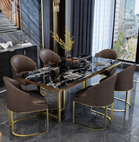 2025 vente chaude de luxe en acier inoxydable chaise de salle à manger velours PU cuir rembourré chaise de Restaurant pour la maison hôtel