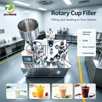 Machine de remplissage et de scellage rotative automatique haute performance pour coupes coniques, idéale pour les emballages en papier d'aluminium de crème glacée et de yaourt