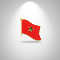 GREPAS GIFTS Épinglette drapeau du Maroc de 1 pouce, épinglette patriotique pour chapeau, épinglette de pays du monde