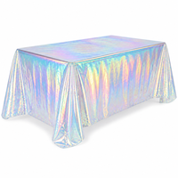 Nappe en PEVA blanche irisée, imperméable, jetable, rectangulaire, en plastique, pour terrasse extérieure, dîner, fête, événements