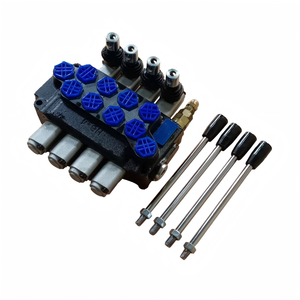 Válvula de control hidráulico monobloque con 5 palancas de control y tapas rojas para piezas de motor de maquinaria - Product Image 6