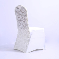 Couverture de chaise extensible Spandex mariage Rose broder décoration mariage hôtel Banquet fête spectacle luxe Satin Rosette couverture de chaise