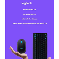 Keyboard dan Mouse Nirkabel Logitech MK245 Nano Combo 2.4G, Keyboard Mini Ringkas Anti Cipratan, Daya Tahan Baterai Lama, untuk Kantor