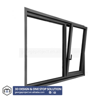 Proyecto de Villa del Reino Unido, ventana de vidrio doble personalizada, ventanas abatibles de aluminio con eficiencia energética, ventana de inclinación y giro para casa