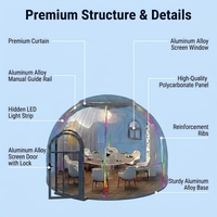 Tente Dôme Bulle Étoile Moderne de Luxe Transparente en Polycarbonate pour Extérieur, Petite et Étanche