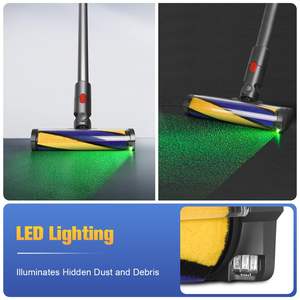 Tête de <span class=keywords><strong>brosse</strong></span> accessoire de pièces d'aspirateur de tapis de sol électrique pour Dysons V7 V8 V10 V11 V15 <span class=keywords><strong>Brosse</strong></span> à rouleau souple avec lumière <span class=keywords><strong>laser</strong></span> - Product Image 5