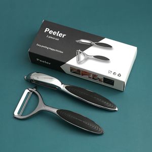 Stainless Steel Peeler 2 Piece Set With Anti Slip Handle For <b>Fruits</b> And <b>Vegetables</b> Kitchen <b>Tool</b> - Product Image 1