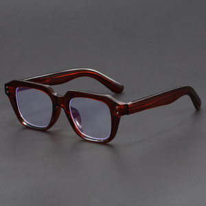 <span class=keywords><strong>2026</strong></span>年製アセテートレトロスクエア厚フレーム無度数メガネ男女兼用ブルーライトカットメガネ放射線防止眼鏡 - Product Image 6