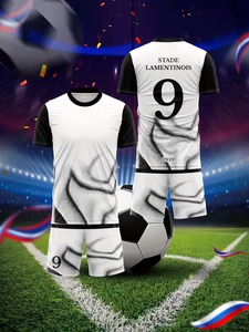 American round neck <b>T</b>-<b>shirt</b> soccer jersey set, football uniform factory can customize.F10 - Product Image 3