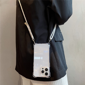 Collier bandoulière <span class=keywords><strong>cordon</strong></span> lanière Transparent étui rigide pour <span class=keywords><strong>iPhone</strong></span> 14 13 12 MiNi <span class=keywords><strong>11</strong></span> Pro Max XS XR X SE 3 housse antichoc <span class=keywords><strong>transparente</strong></span> - Product Image 2