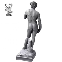 Statue de David classique en marbre, grande taille, sculpture de pierre, homme nu, décoration extérieure, statues de jardin célèbres