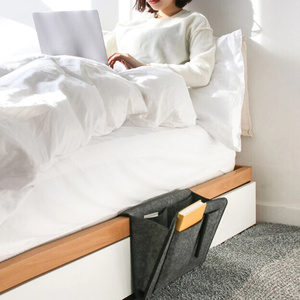 Organizador de fieltro antideslizante para cabecera de cama, bolsa colgante para sofá, almacenamiento lateral para cama, soporte para control remoto, bolsillos para cama - Product Image 5