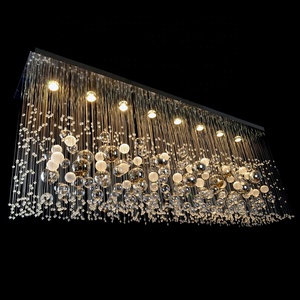Lámpara colgante de bola de cristal, luz led simple, rectangular, moderna, decorativa - Product Image 1