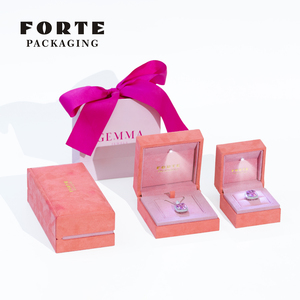 FORTE Luxury <b>LED</b> Jewelry Packaging Handmade Velvet Pendant <b>Box</b> <b>Light</b> Diamond Ring <b>Box</b> Jewelry <b>Box</b> - Product Image 2